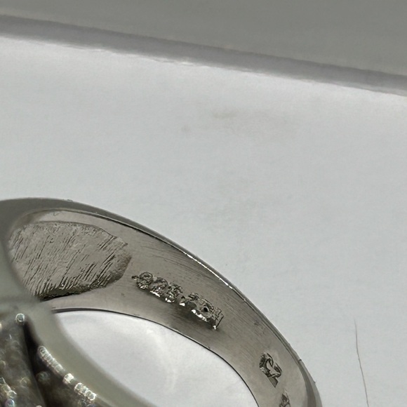 #41 Vintage Aquamarine & Cubic Zirconia Ring, Set in 925 Silver SZ 7 - Picture 7 of 10